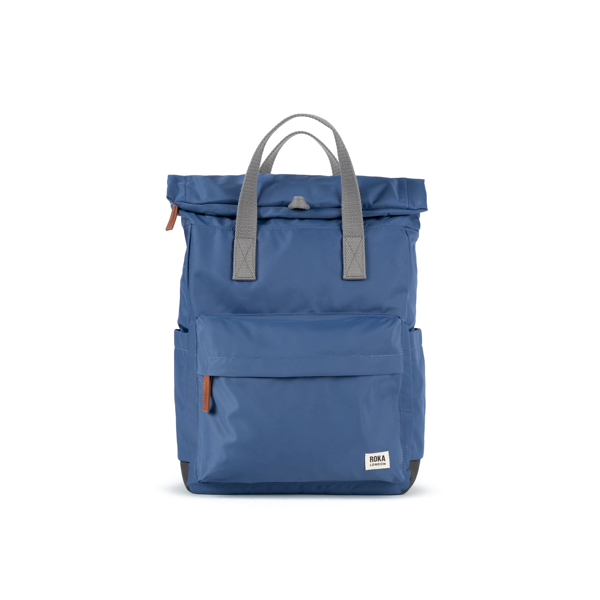 Canfield Roll Top Backpack in Burnt Blue – ROKA London