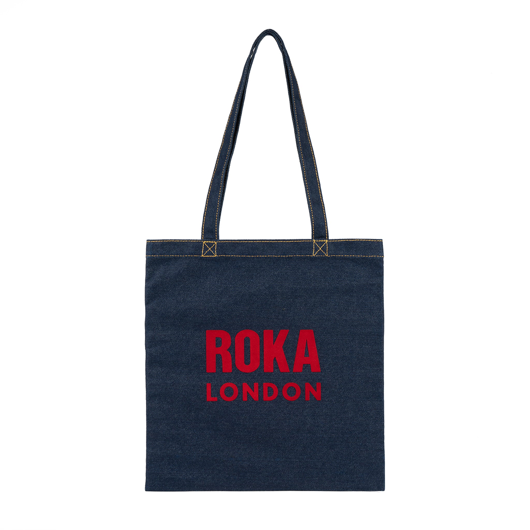 バッグ TOUGH jeansmith Large Tec Nylon Tote Bag Notting Hill Tote Bag in Dark Wash Denim – ROKA London