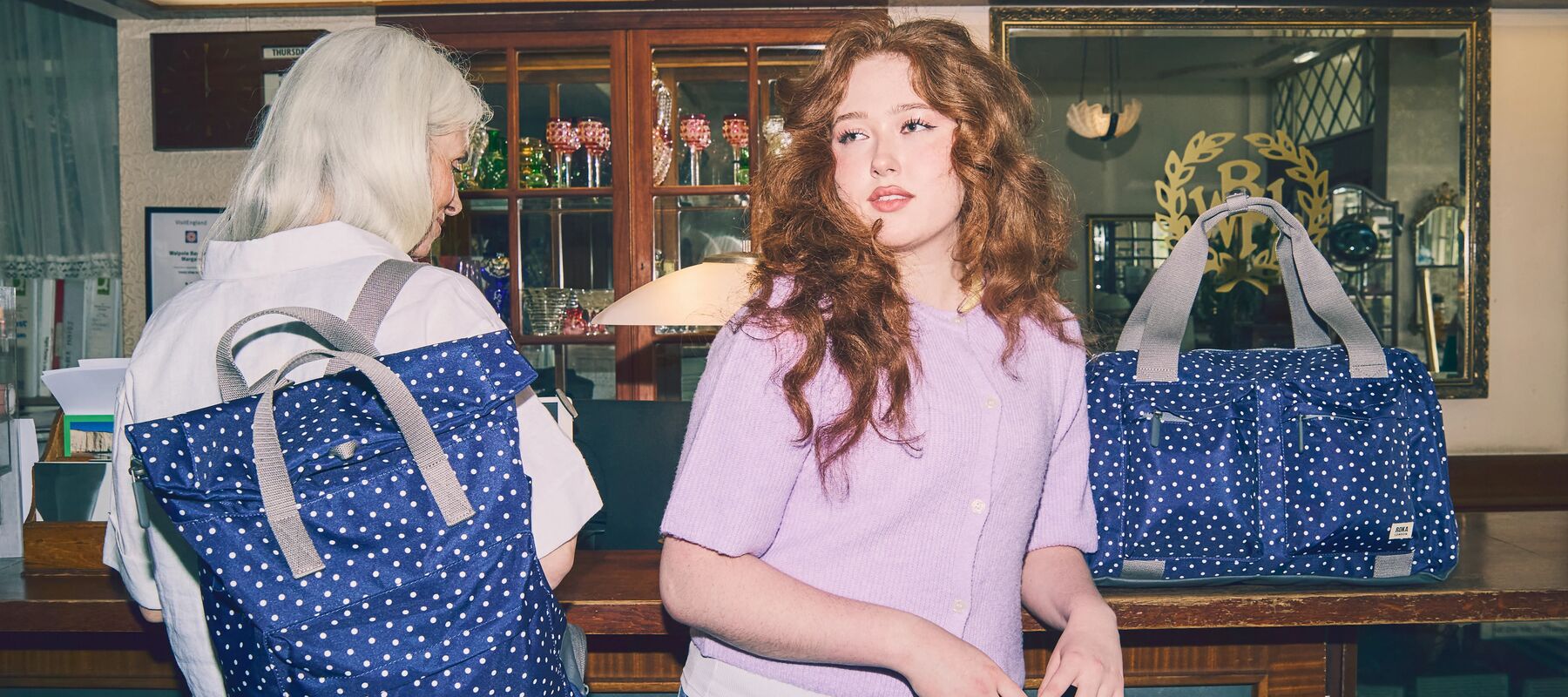 Navy Polka Dot