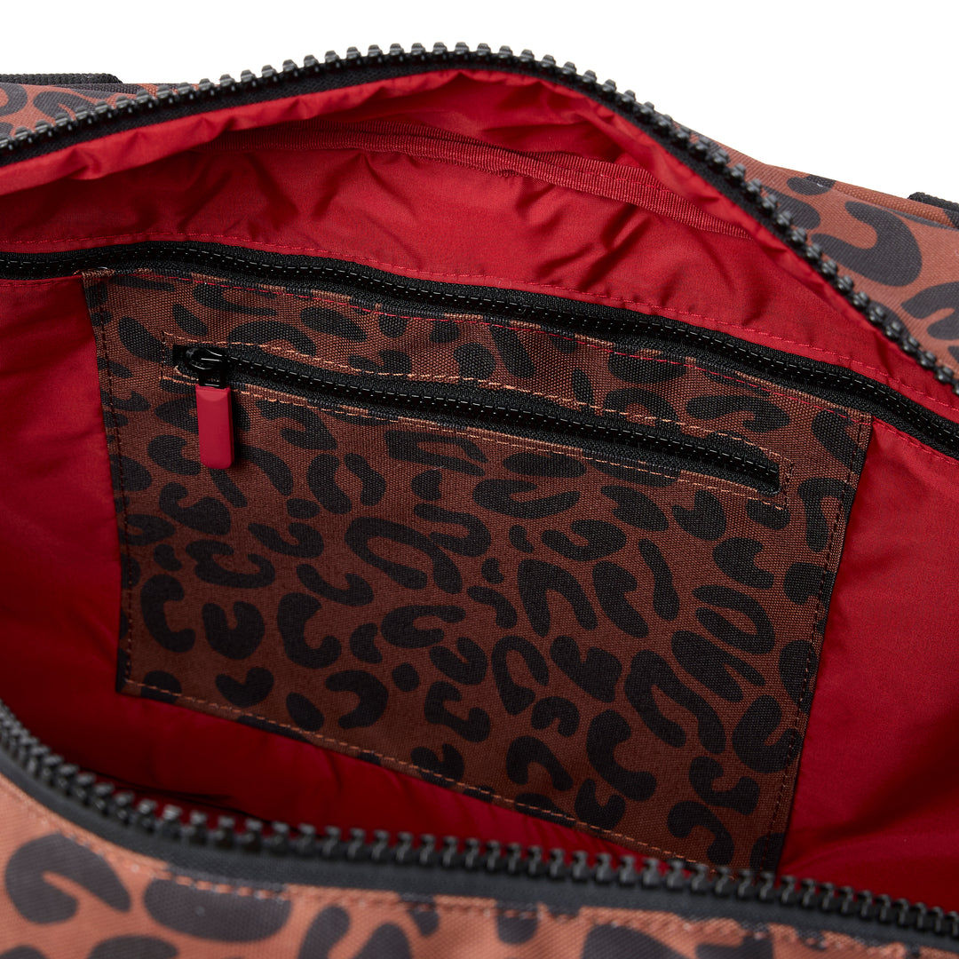 Gatwick Scarlet Leopard Print Recycled Canvas