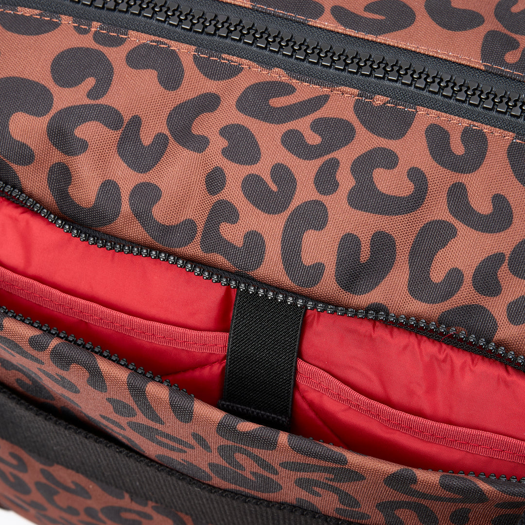 Gatwick Scarlet Leopard Print Recycled Canvas