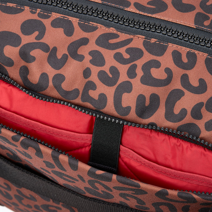 Gatwick Scarlet Leopard Print Recycled Canvas
