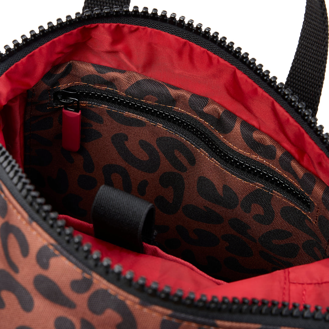 Canfield B Scarlet Leopard Print Recycled Canvas
