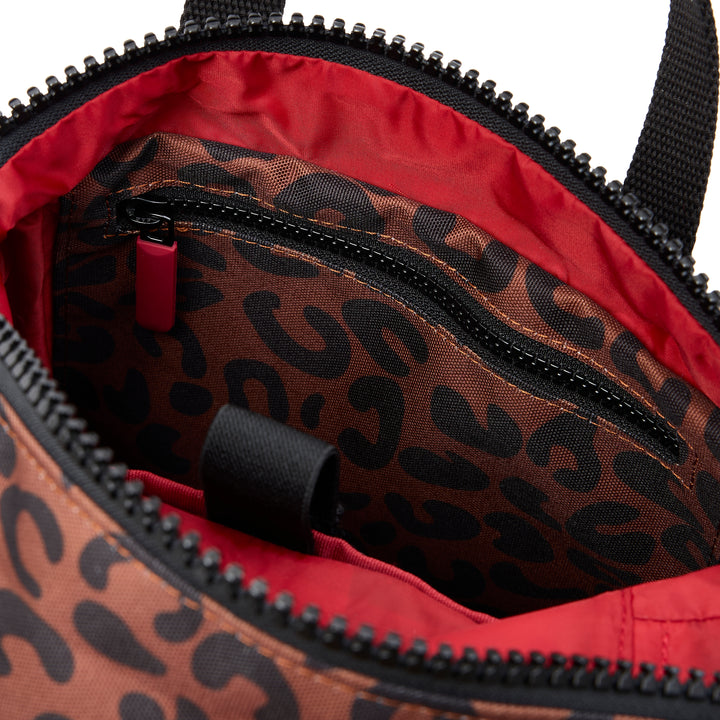 Canfield B Scarlet Leopard Print Recycled Canvas