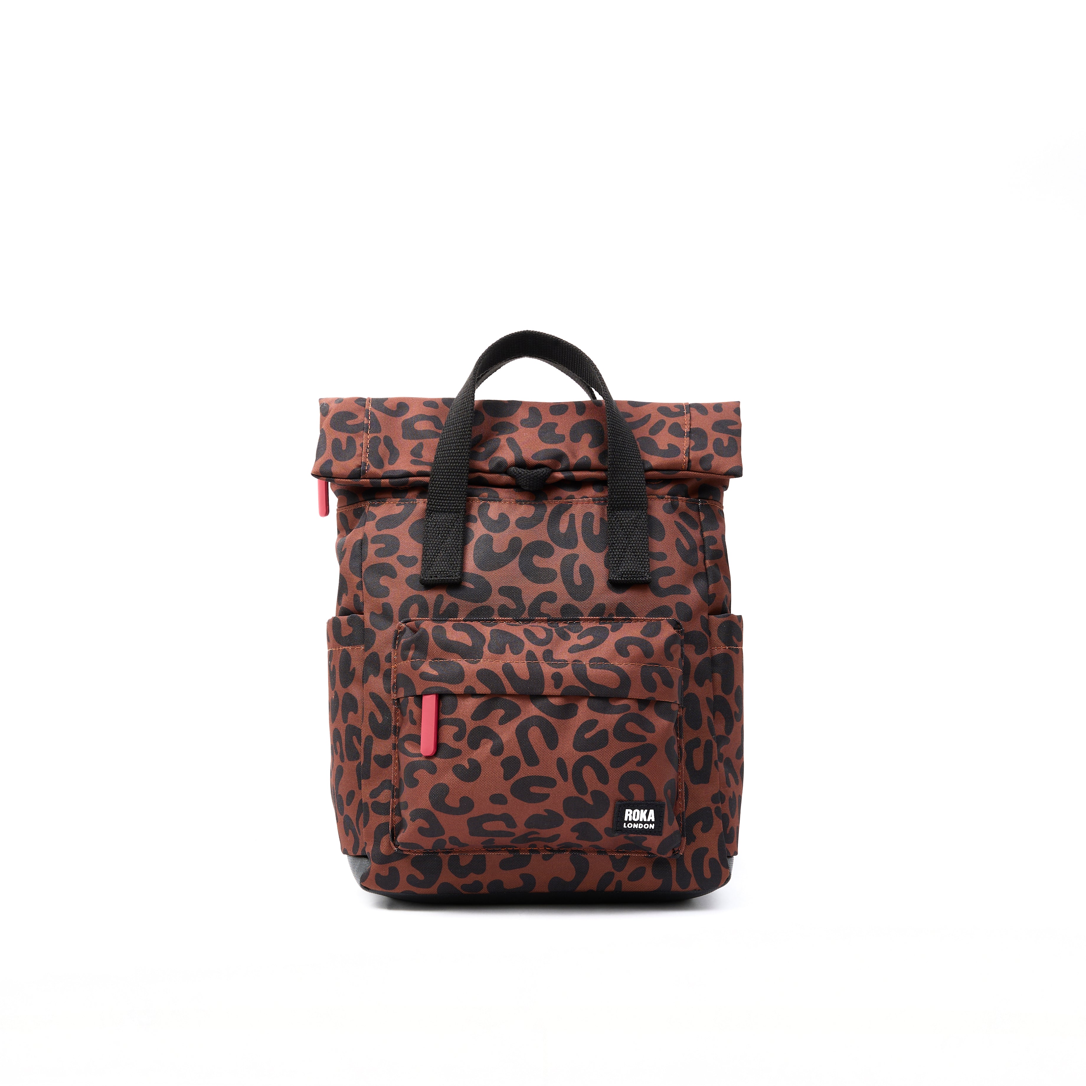 Canfield Roll Top Backpack in Scarlet Leopard – ROKA London