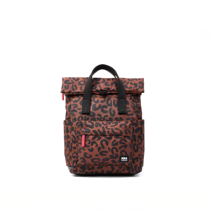 Canfield B Scarlet Leopard Print Recycled Canvas