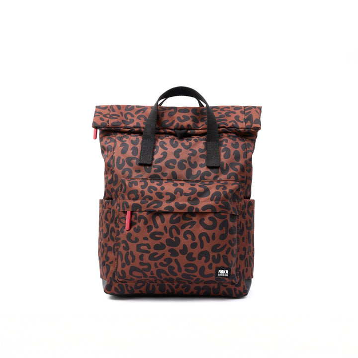 Canfield B Scarlet Leopard Print Recycled Canvas