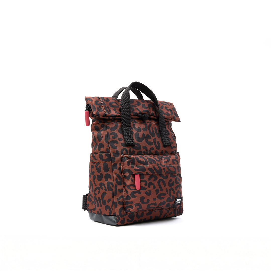 Canfield B Scarlet Leopard Print Recycled Canvas – ROKA London