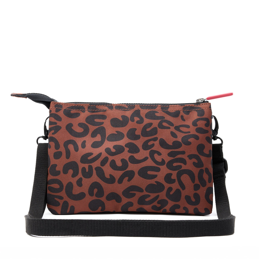 Carnaby Crossbody Scarlet Leopard Print Recycled Canvas