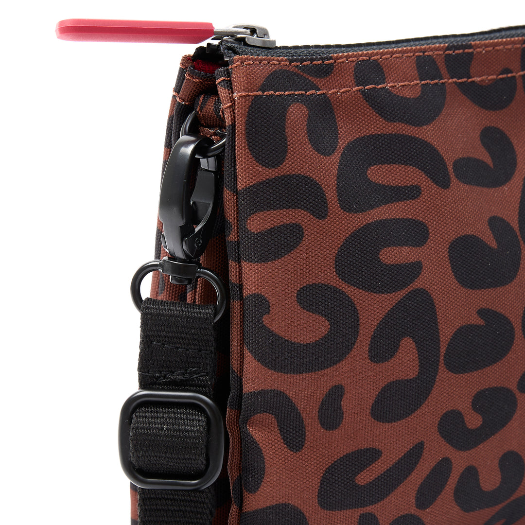 Carnaby Crossbody Scarlet Leopard Print Recycled Canvas