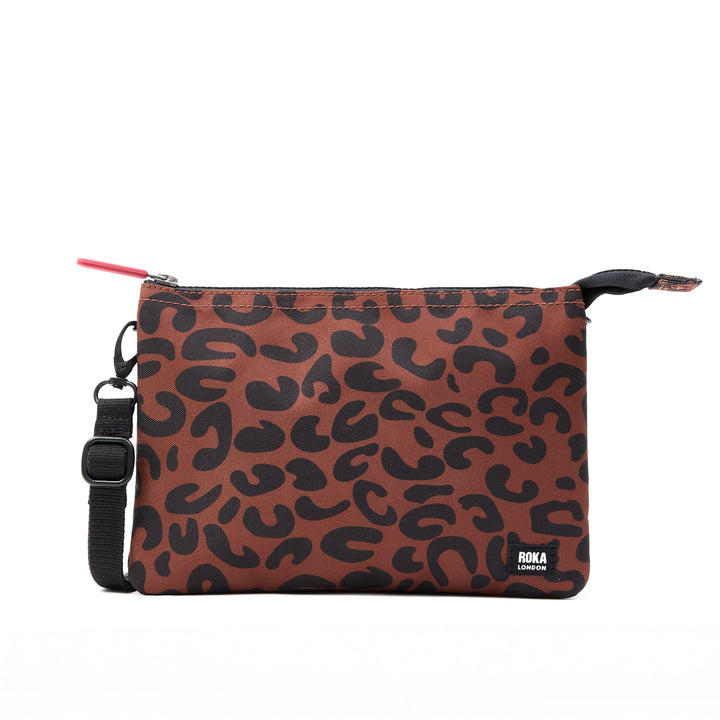 Carnaby Crossbody Scarlet Leopard Print Recycled Canvas