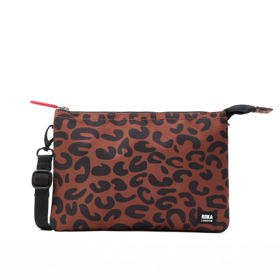 ROKA Bond Scarlet Leopard Recycled Canvas Pocket Crossbody Bag main image 1