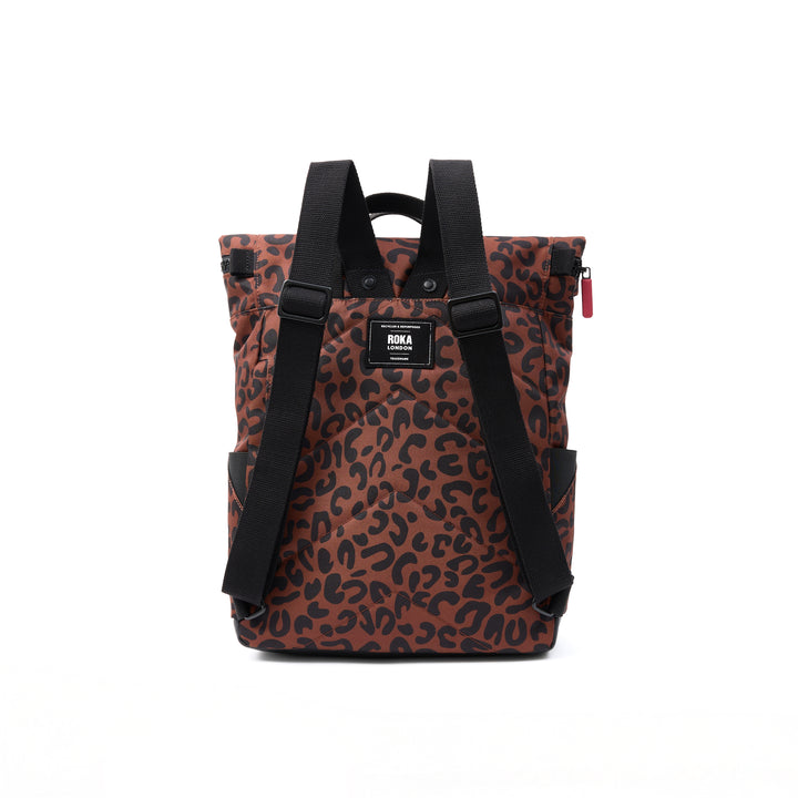 Canfield B Scarlet Leopard Print Recycled Canvas