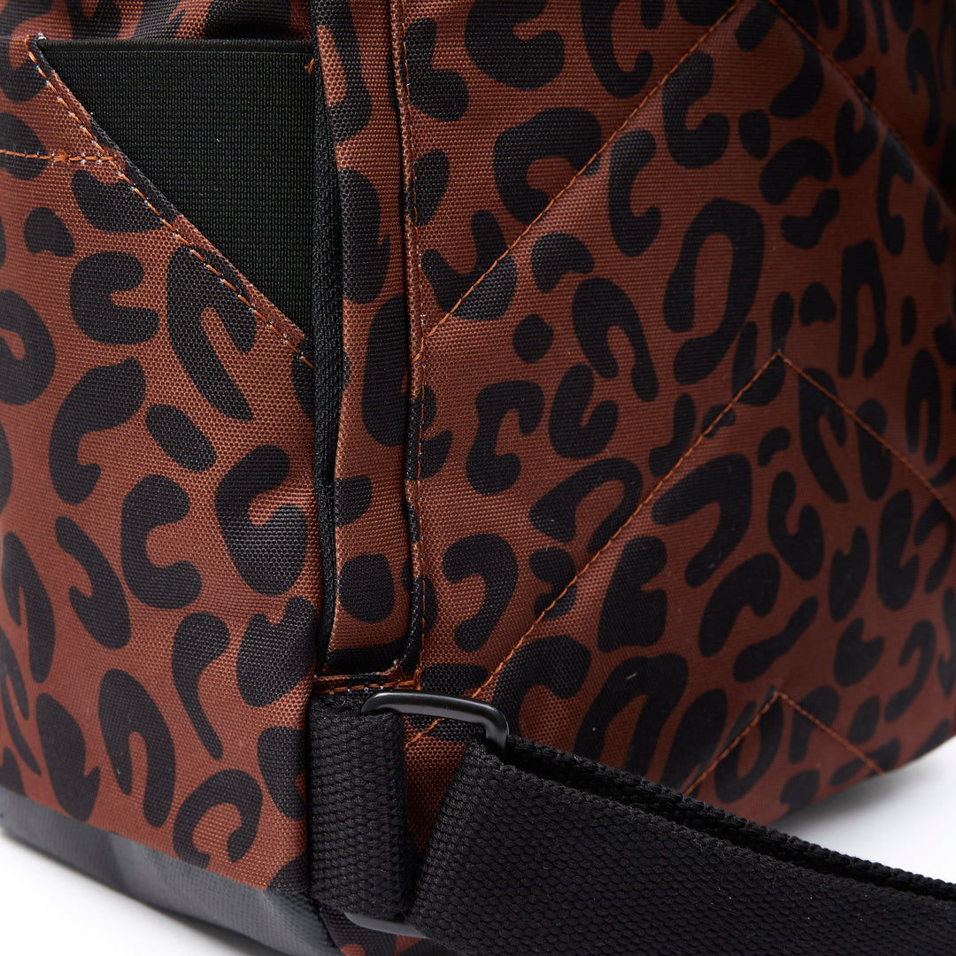 Canfield B Scarlet Leopard Print Recycled Canvas