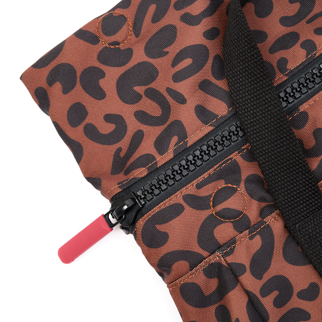 Canfield B Scarlet Leopard Print Recycled Canvas