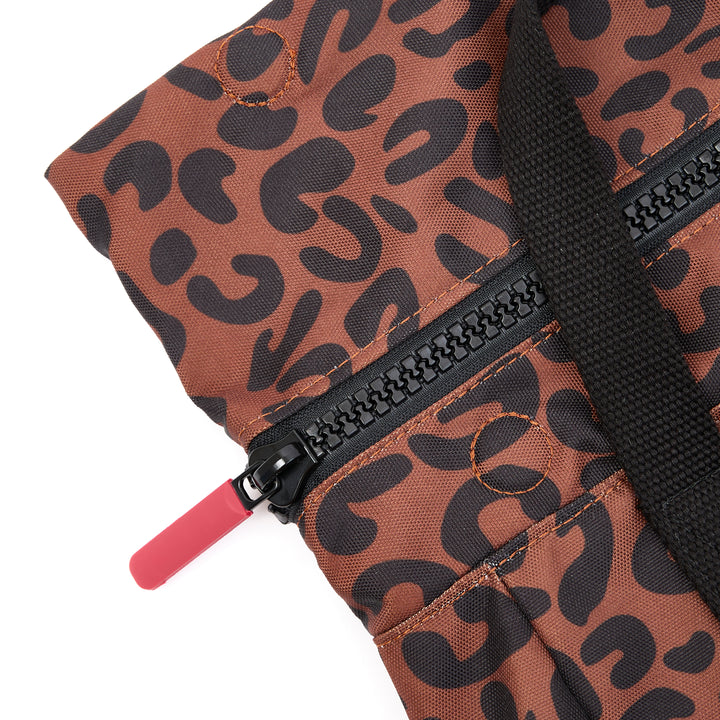 Canfield B Scarlet Leopard Print Recycled Canvas