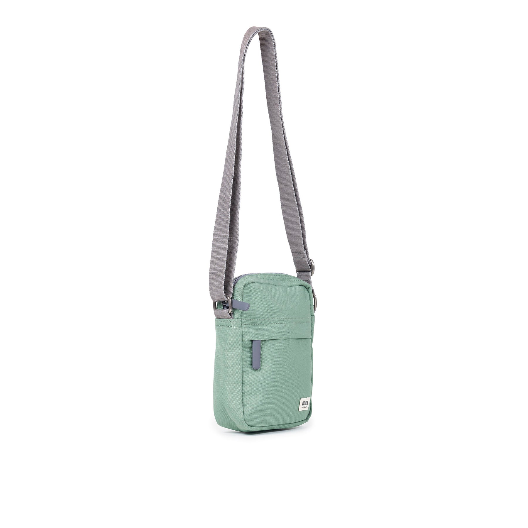 Bond Pocket Crossbody Bag In Frost Recycled Canvas ROKA London bond-pocket-crossbody-bag-in-frost-recycled-canvas-roka-london