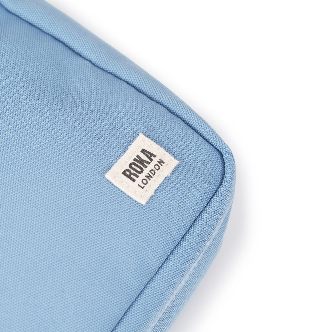 Bond Pocket Crossbody Bag in Retro Blue Recycled Canvas
