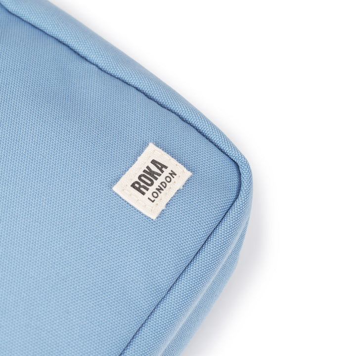 Bond Pocket Crossbody Bag in Retro Blue Recycled Canvas