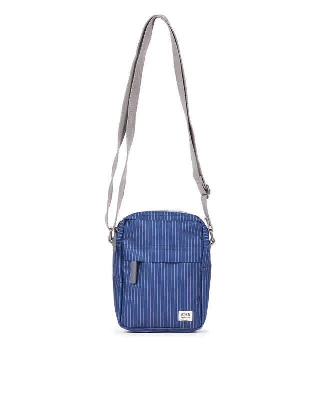 Bond Pocket Crossbody Bag in Dark Denim Pin Stripe