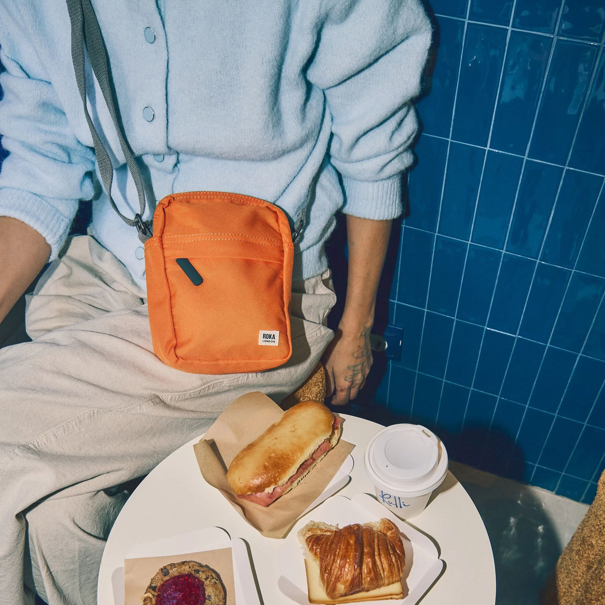 Bond Pocket Crossbody Bag in Jaffa Orange