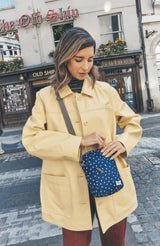 Bond Pocket Crossbody Bag in Navy Polka Dot
