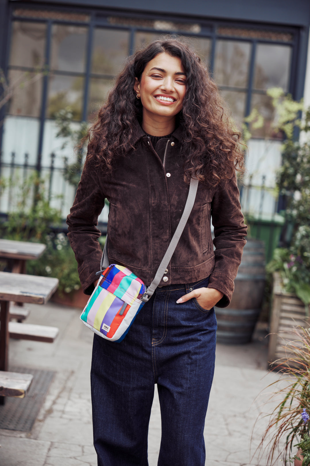 Bond Pocket Crossbody Bag in Wide Multi Stripe