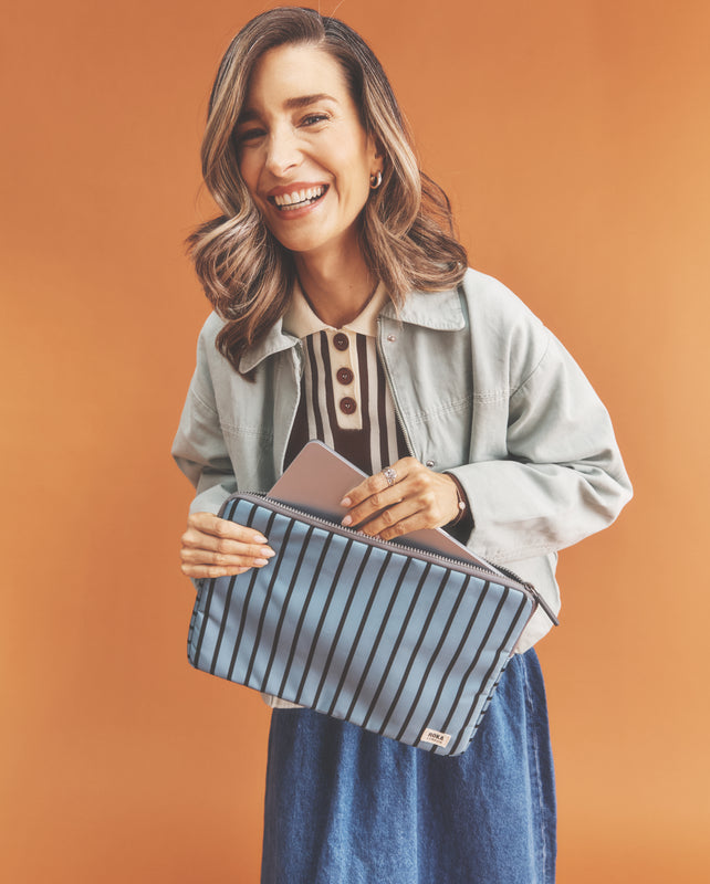 Brick Lane Laptop Sleeve in Blue Stripe