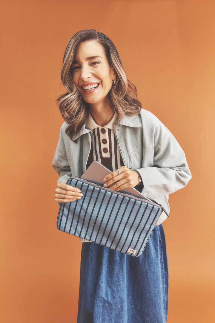 Brick Lane Laptop Sleeve in Blue Stripe