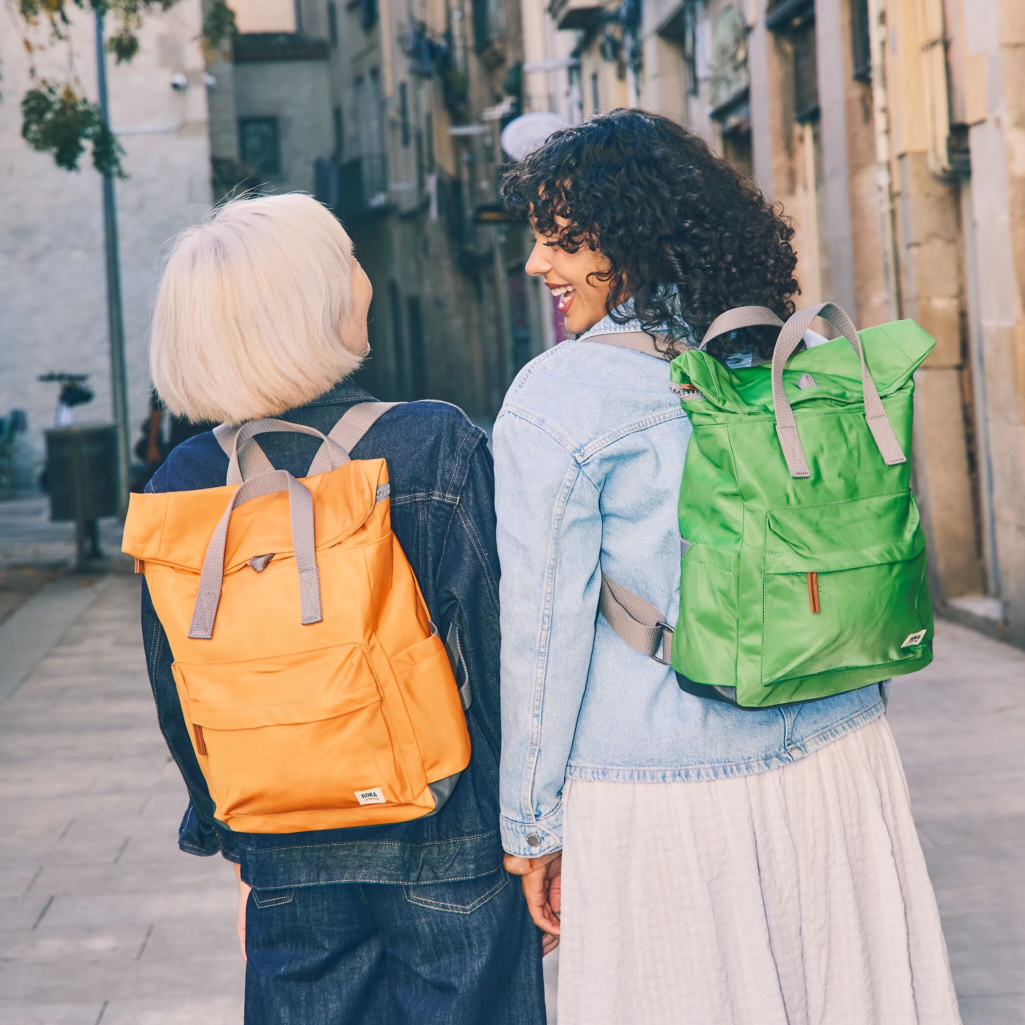 Canfield Jaffa Orange | Eco-Friendly Roll Top Backpack | ROKA London