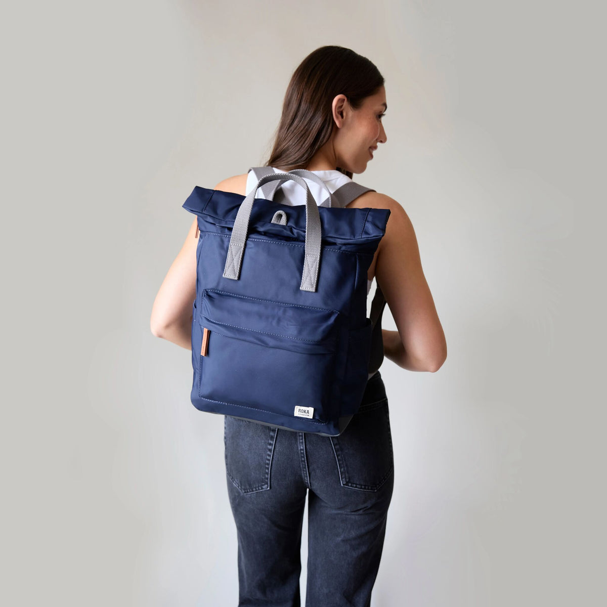 Canfield Roll Top Backpack in Burnt Blue