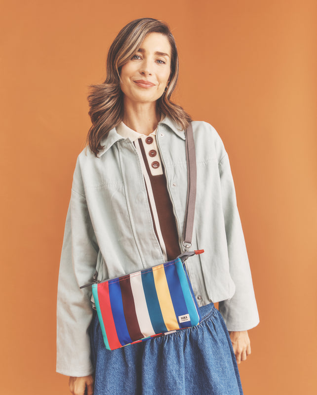 Carnaby Crossbody Bag in Wide Multi Stripe