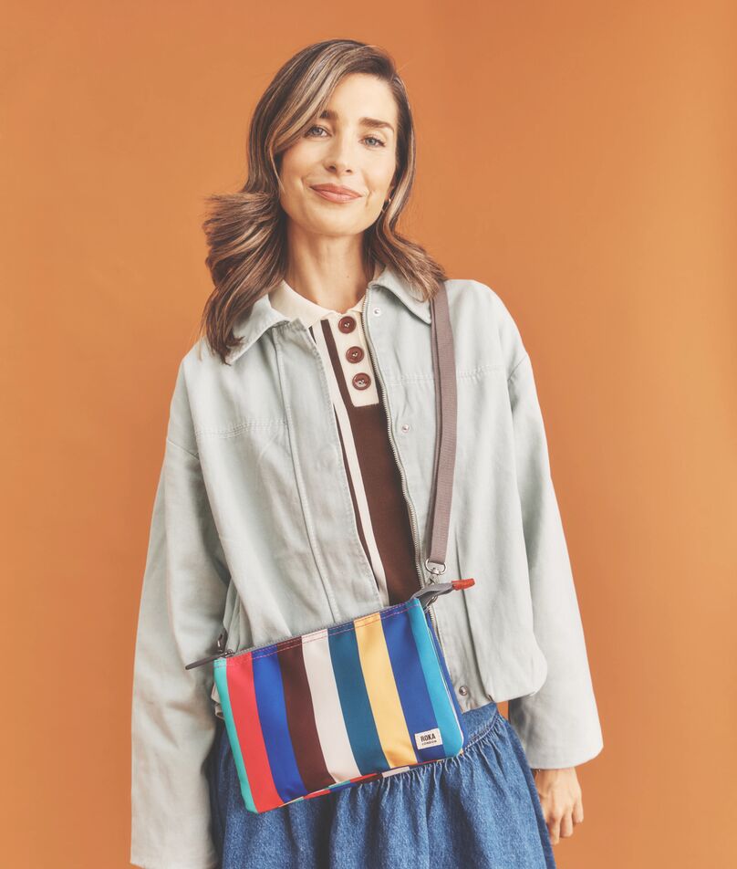 Canfield Cranberry | Eco-Friendly Roll Top Backpack | ROKA London