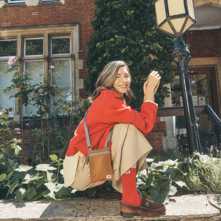 Chelsea Pocket Sling Bag in Biscuit