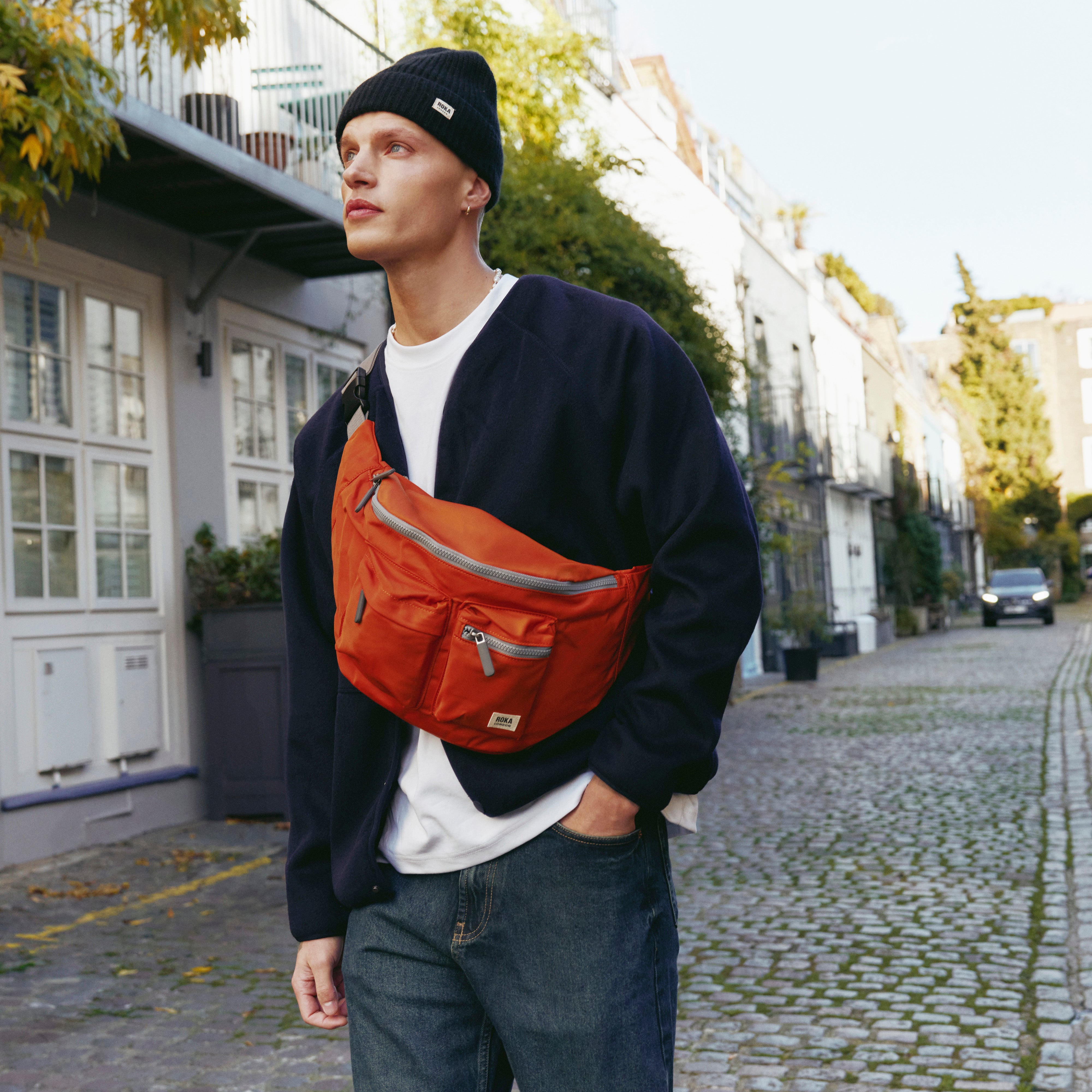 Oval M Burnt Orange | Recycled & Eco-Friendly Bags | ROKA London