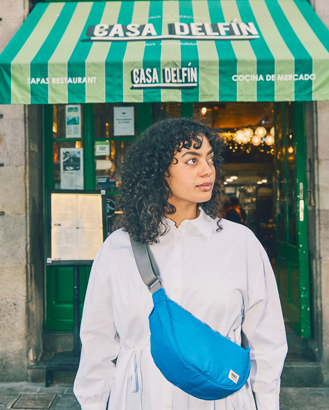 Farringdon Half Moon Bag in Malibu Blue