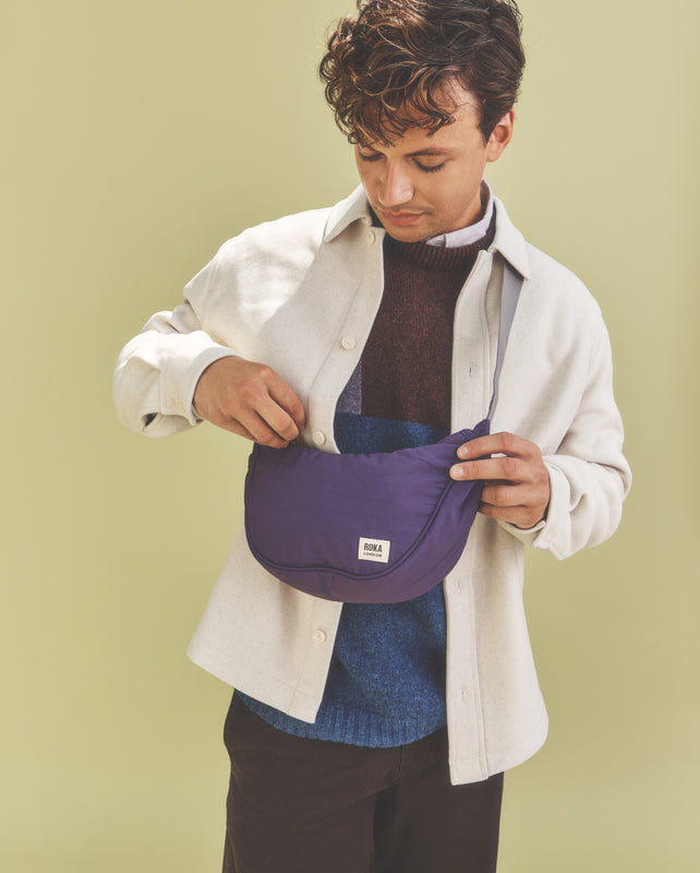 Farringdon Half Moon Bag in Gothic Grape
