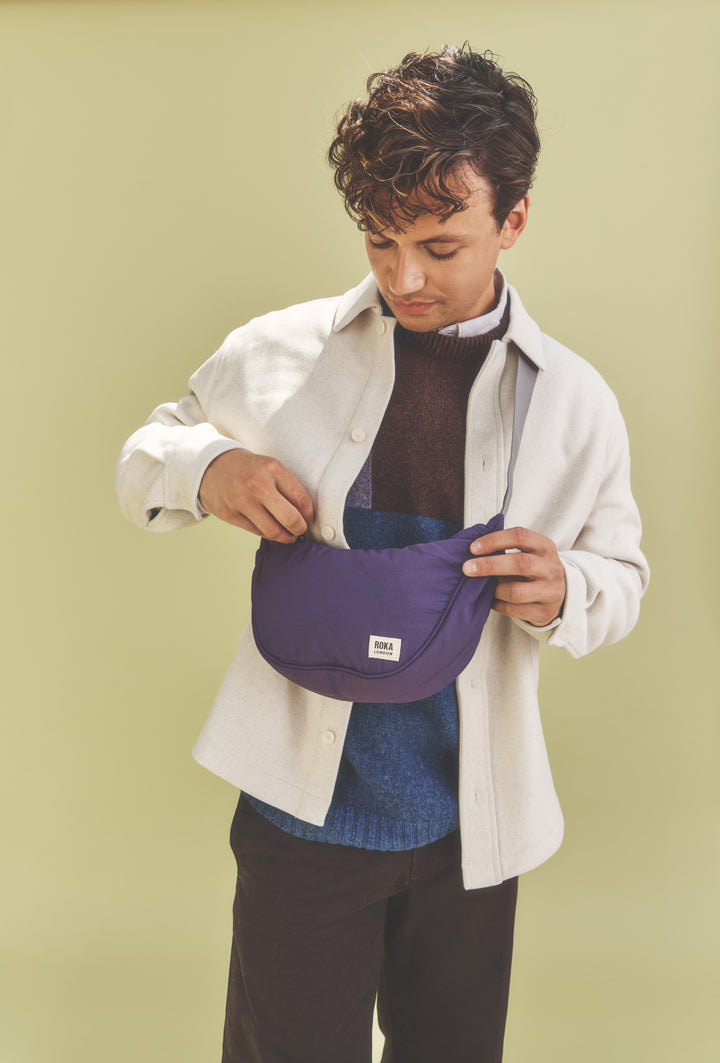 Farringdon Half Moon Bag in Gothic Grape