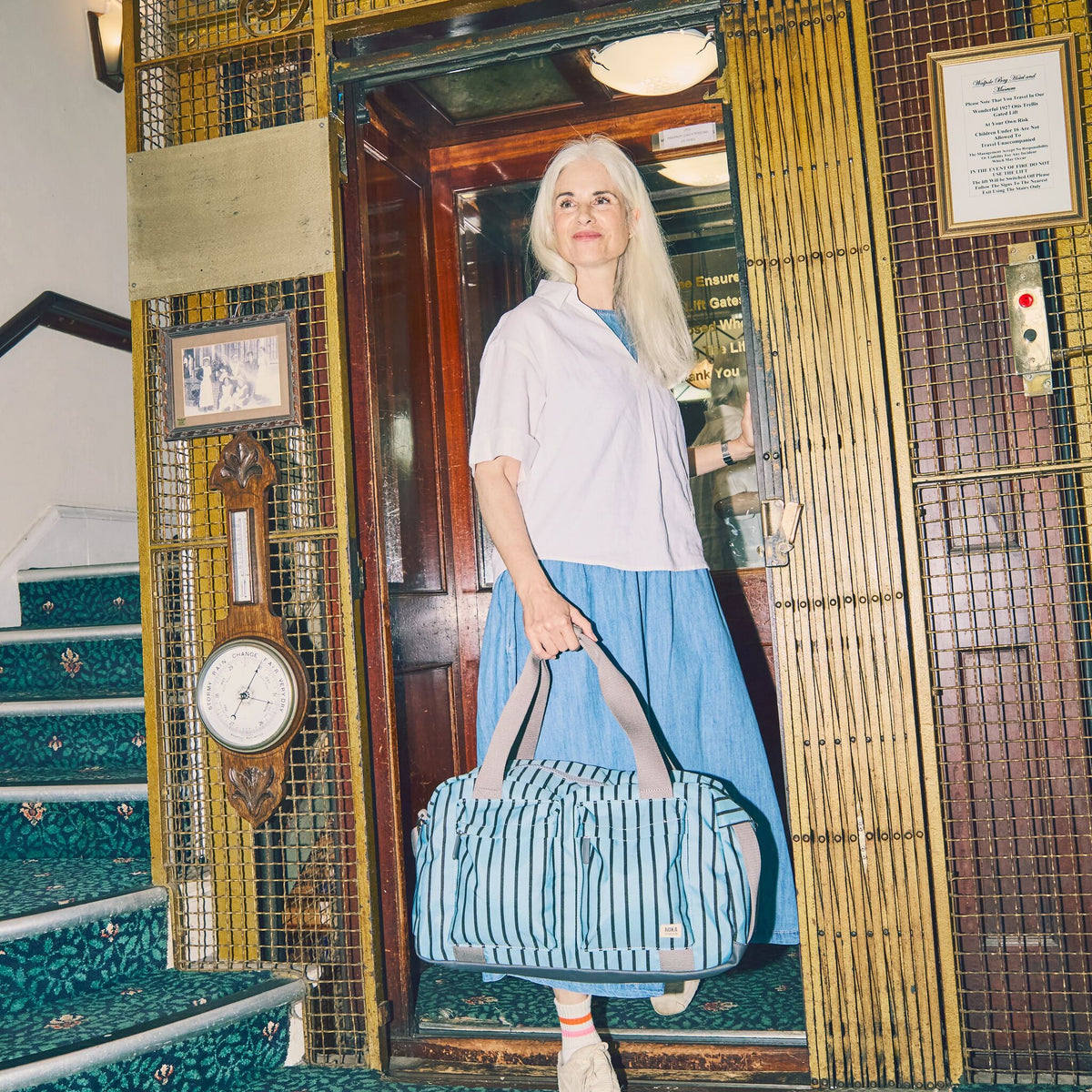 Gatwick Carry-On Duffel Bag in Blue Stripe