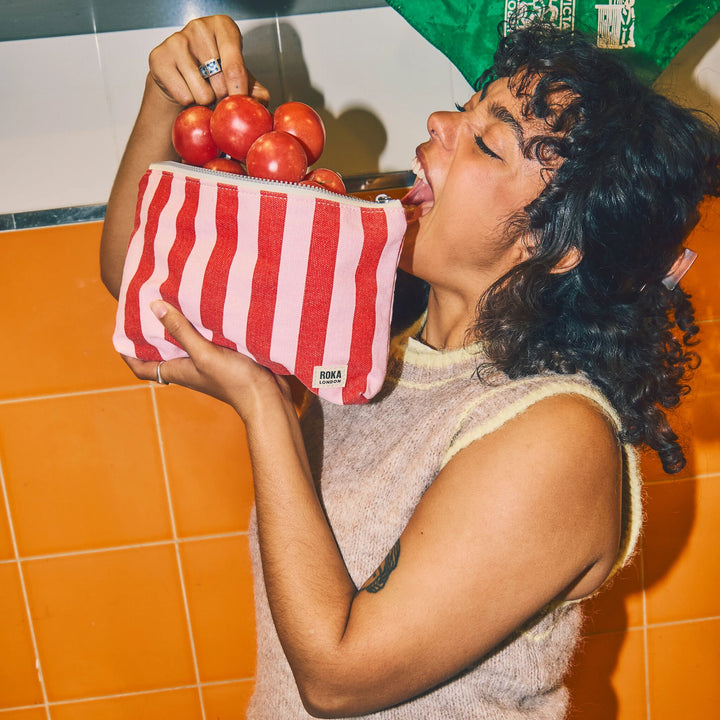 Maida Vale Pouch in Sherbet Stripe