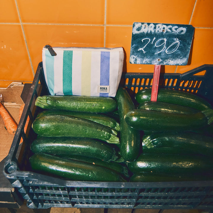 Maida Vale Pouch in Pastel Multi Stripe