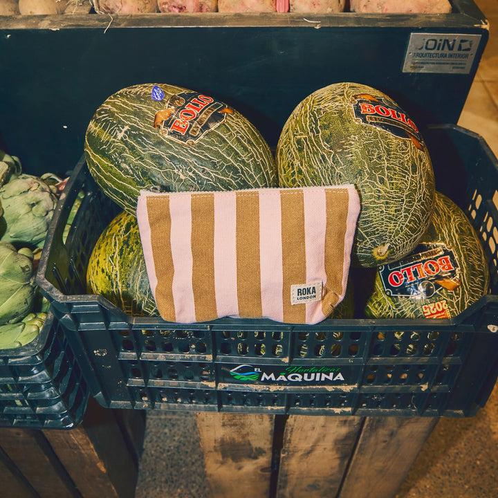 Maida Vale Pouch in Rose Gold Stripe