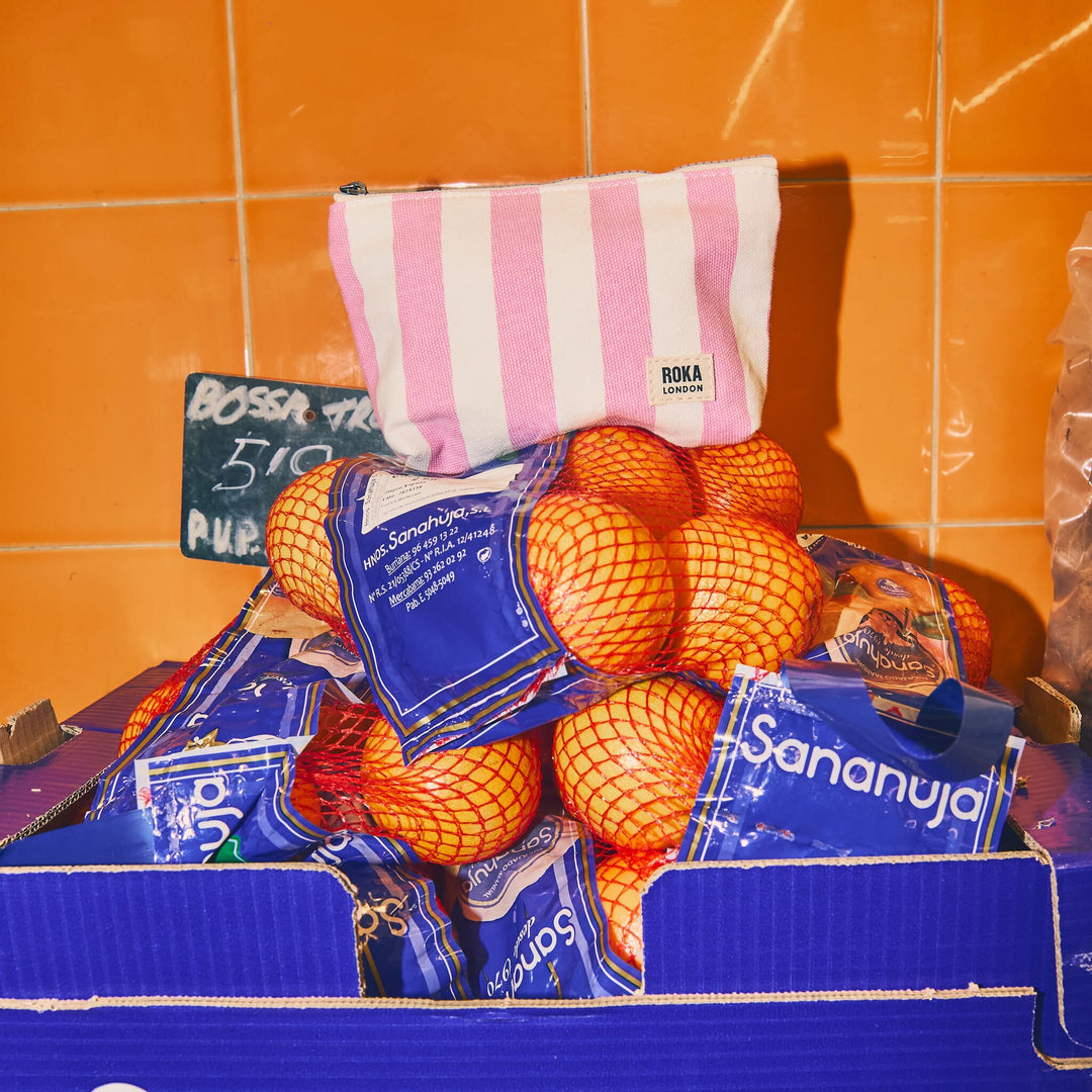 Maida Vale Pouch in Sherbet Stripe