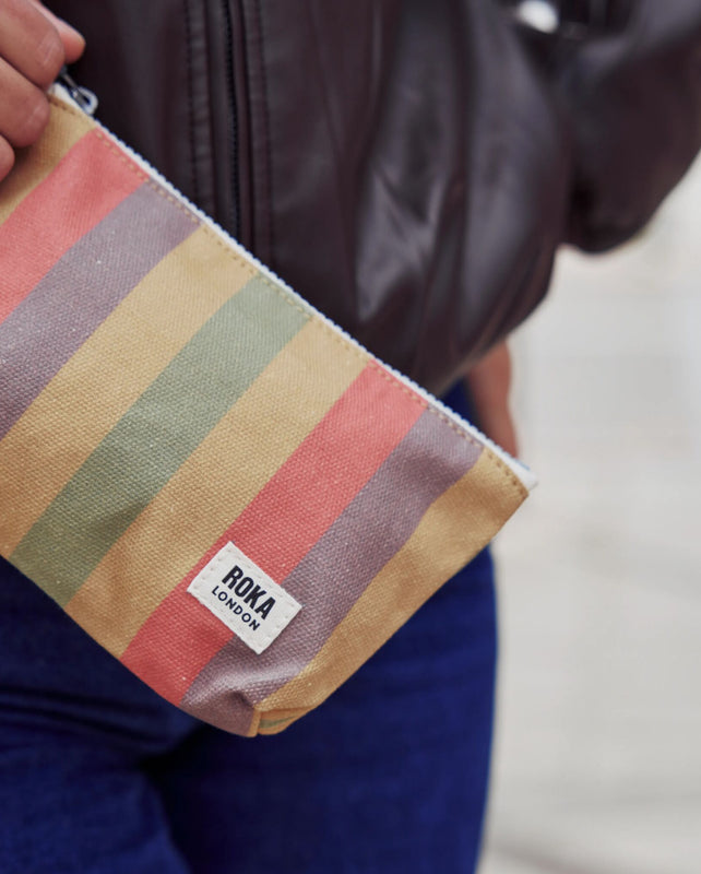 Maida Vale Pouch in Faded Multi Stripe