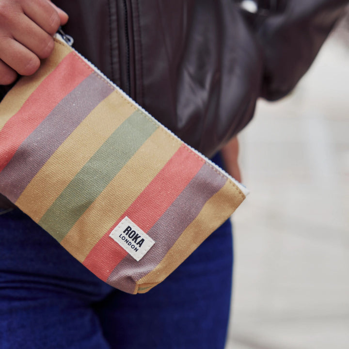 Maida Vale Pouch in Faded Multi Stripe