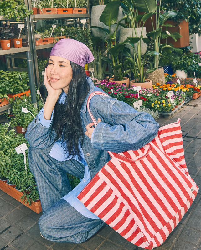 Marylebone Tote Bag in Strawberry Stripe