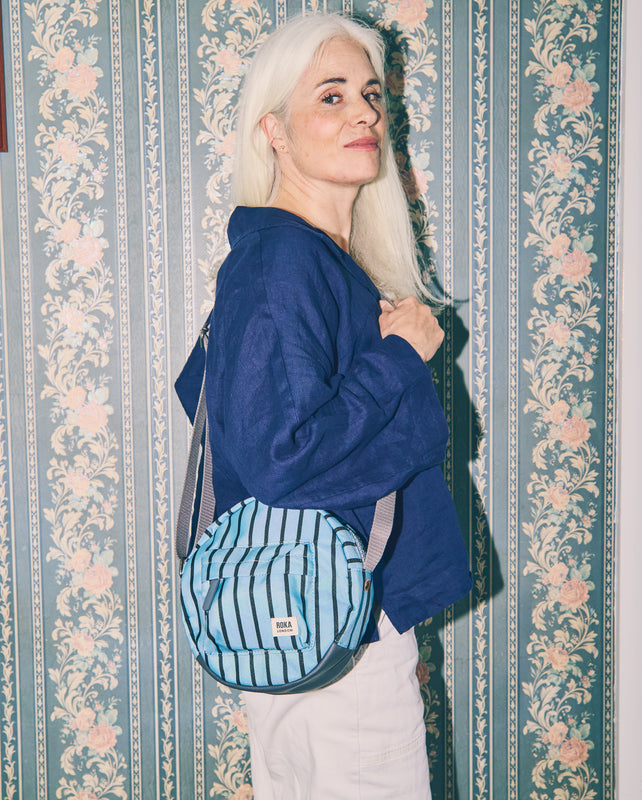 Paddington Crossbody Bag in Blue Stripe