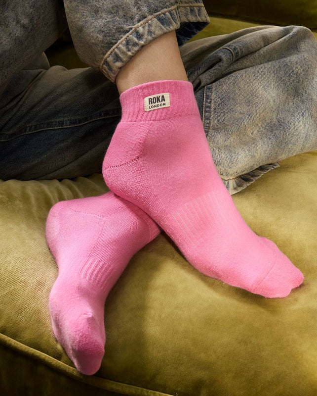 Wembley Ankle Socks for Women in Pink Carnation