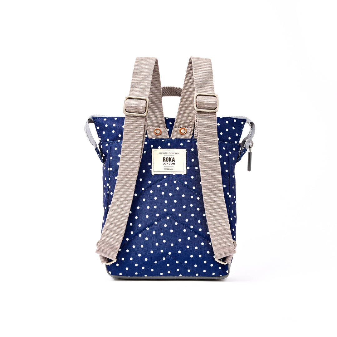 Bantry Backpack in Navy Polka Dot