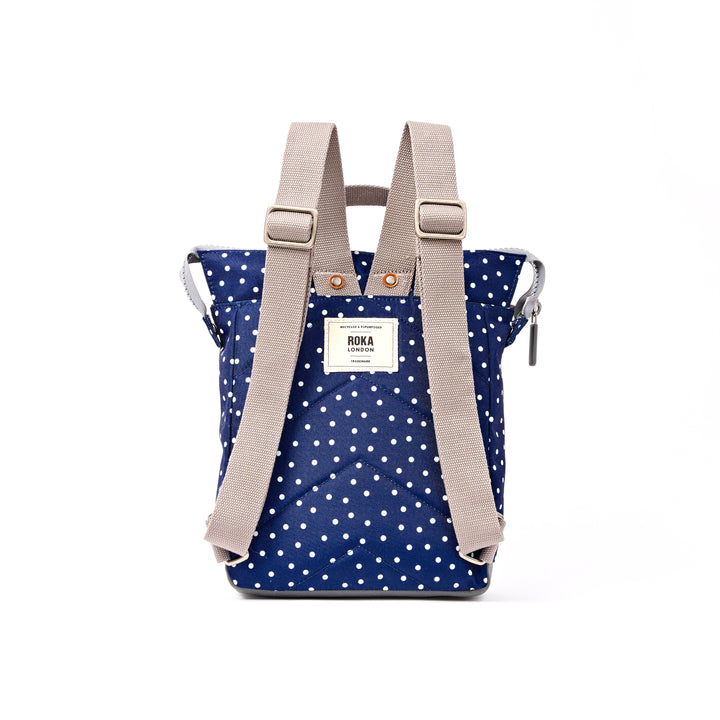 Bantry Backpack in Navy Polka Dot